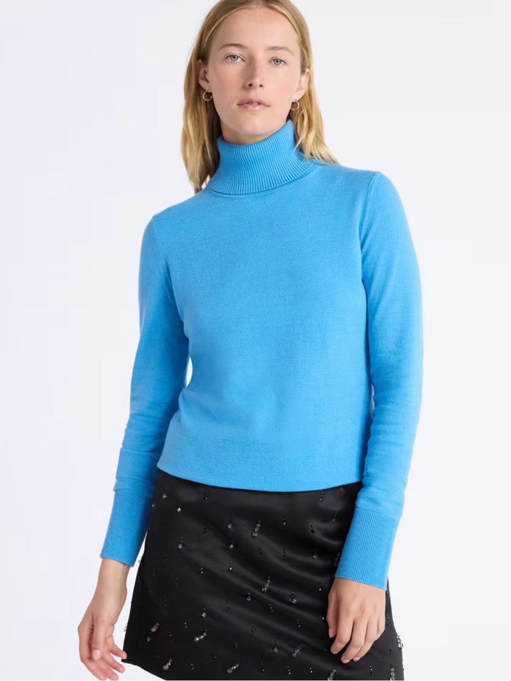 Bright Blue Women’s Turtleneck Sweater - Classic Fit